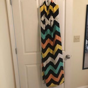 Chevron Halter Maxi Dress size M/L